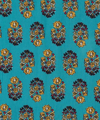 Indian Block Print Pattern Cotton Dress by AMINA - Ametsuchi