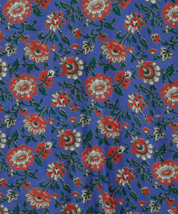Indian Block Print Pattern Cotton Dress by AMINA - Ametsuchi
