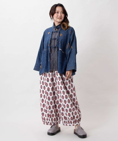 Curvy Balloon Pants - Indian Block Print Pattern by AMINA - Ametsuchi