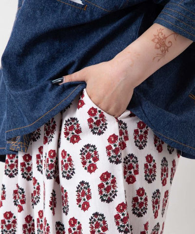 Curvy Balloon Pants - Indian Block Print Pattern by AMINA - Ametsuchi