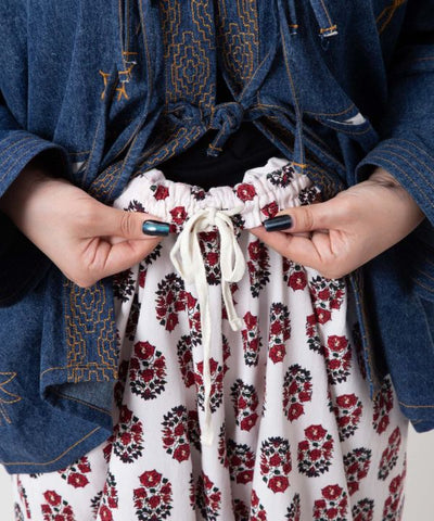 Curvy Balloon Pants - Indian Block Print Pattern by AMINA - Ametsuchi