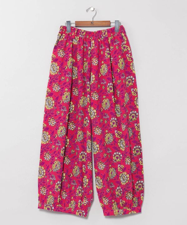 Curvy Balloon Pants - Indian Block Print Pattern by AMINA - Ametsuchi