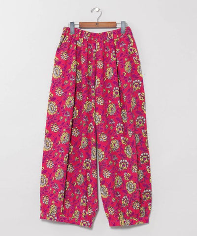 Curvy Balloon Pants - Indian Block Print Pattern by AMINA - Ametsuchi