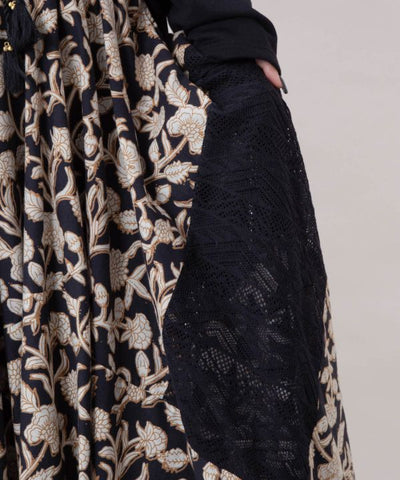Indian Patchwork Cotton Skirt by AMINA - Ametsuchi