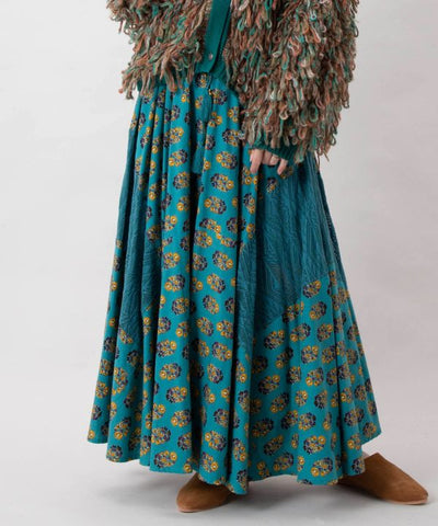 Indian Patchwork Cotton Skirt by AMINA - Ametsuchi