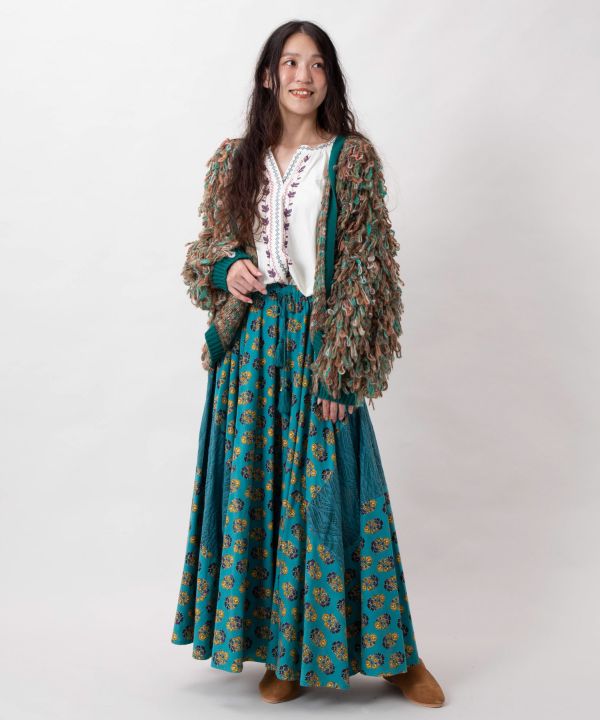 Indian Patchwork Cotton Skirt by AMINA - Ametsuchi