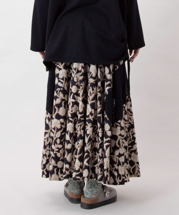 Indian Patchwork Cotton Skirt by AMINA - Ametsuchi