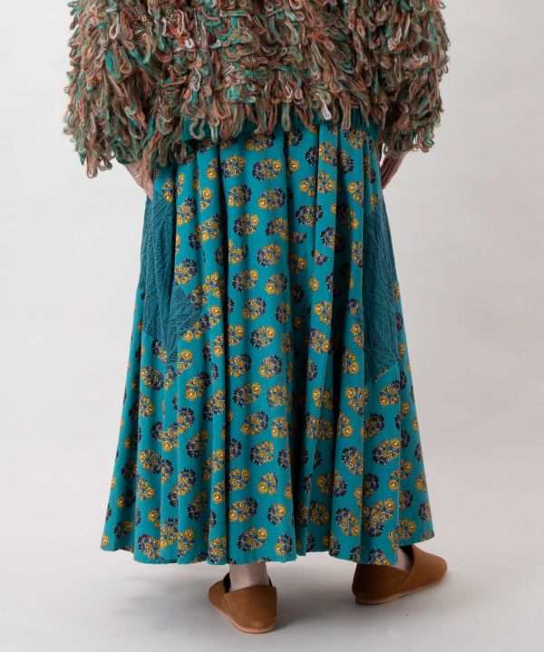Indian Patchwork Cotton Skirt by AMINA - Ametsuchi