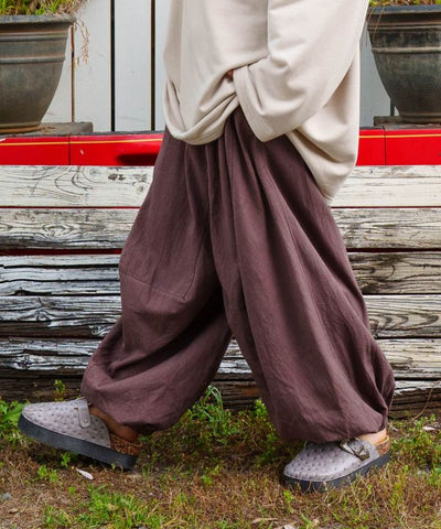 Relaxed Curvy Silhouette Drawstring Pants by AMINA - Ametsuchi