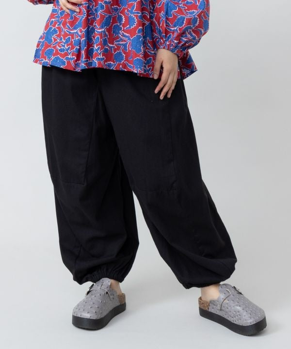 Relaxed Curvy Silhouette Drawstring Pants by AMINA - Ametsuchi