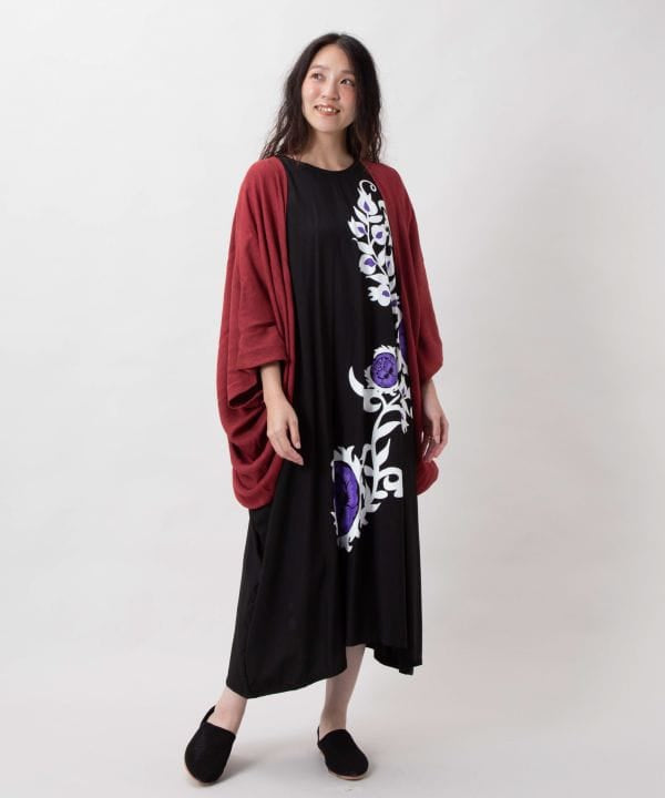 Uzbek Suzani Floral Dress Cardigan Set by AMINA - Ametsuchi
