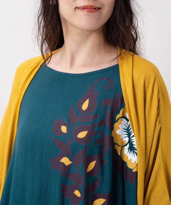 Uzbek Suzani Floral Dress Cardigan Set by AMINA - Ametsuchi