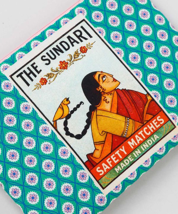 Retro Style Matchbox Print Pouch