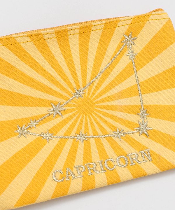 Zodiac Embroidered Flat Pouch by AMINA - Ametsuchi