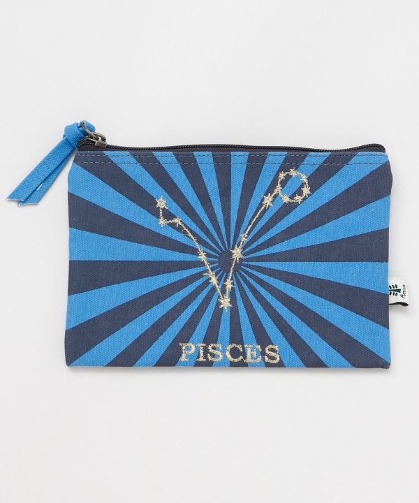 Zodiac Embroidered Flat Pouch by AMINA - Ametsuchi