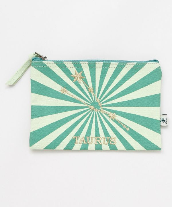 Zodiac Embroidered Flat Pouch by AMINA - Ametsuchi