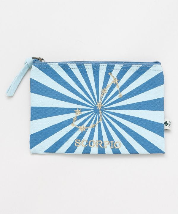 Zodiac Embroidered Flat Pouch by AMINA - Ametsuchi