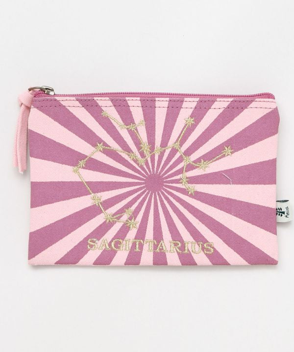 Zodiac Embroidered Flat Pouch by AMINA - Ametsuchi