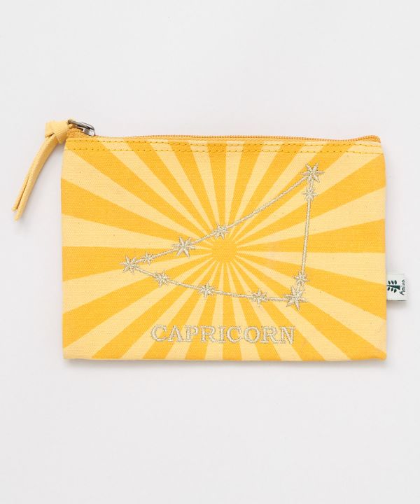 Zodiac Embroidered Flat Pouch