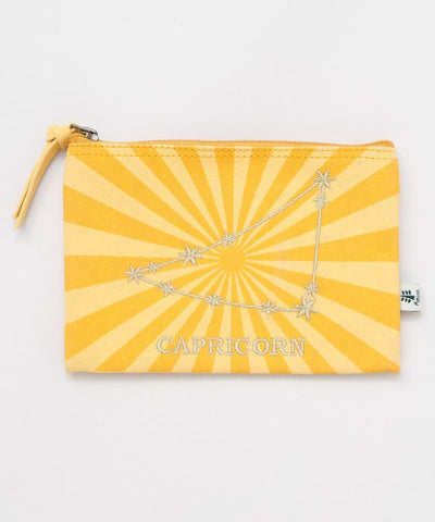 Zodiac Embroidered Flat Pouch by AMINA - Ametsuchi