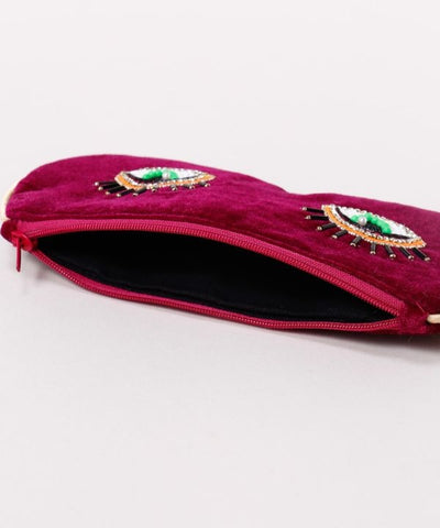 Glass Bead Embroidered Eye Pouch