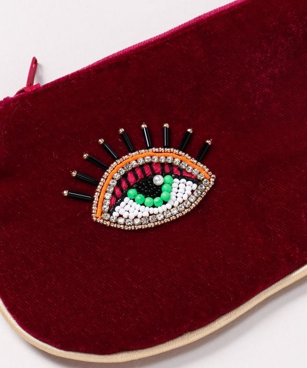 Glass Bead Embroidered Eye Pouch