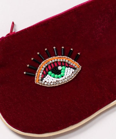 Glass Bead Embroidered Eye Pouch