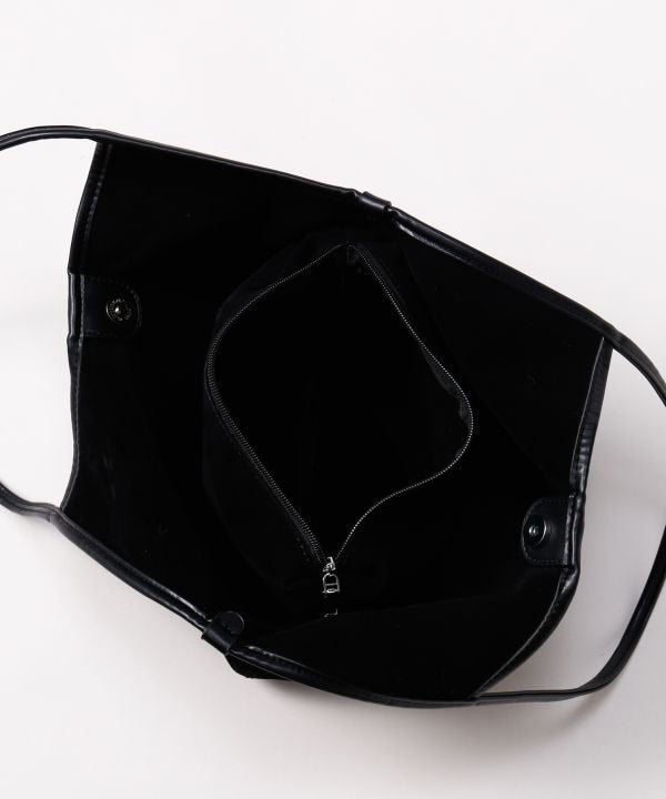 Faux Suede Tote Bag with Pouch by 欧州航路 - Ametsuchi
