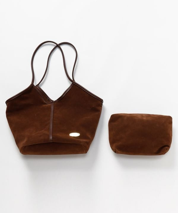 Faux Suede Tote Bag with Pouch by 欧州航路 - Ametsuchi