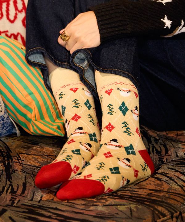 Santa Snowman Christmas Socks