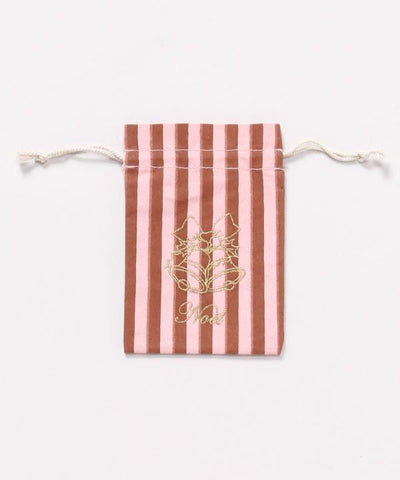 Christmas Embroidered Stripe Drawstring Bag - S by 欧州航路 - Ametsuchi