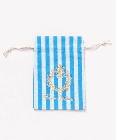 Christmas Embroidered Stripe Drawstring Bag - S by 欧州航路 - Ametsuchi