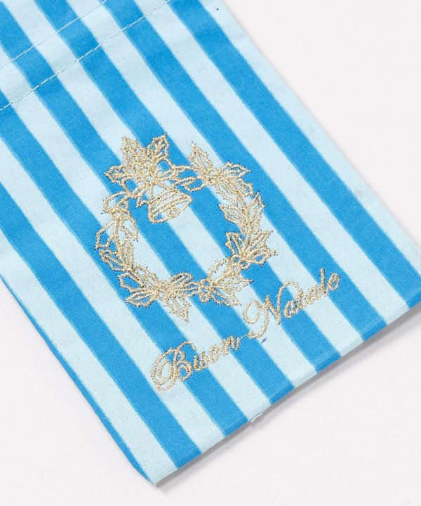 Christmas Embroidered Stripe Drawstring Bag - S by 欧州航路 - Ametsuchi