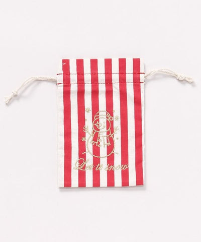 Christmas Embroidered Stripe Drawstring Bag - S by 欧州航路 - Ametsuchi