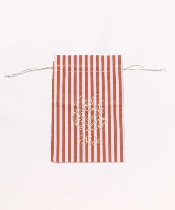 Christmas Embroidered Stripe Gift Bag - L
