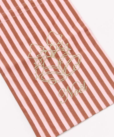 Christmas Embroidered Stripe Gift Bag - L by 欧州航路 - Ametsuchi