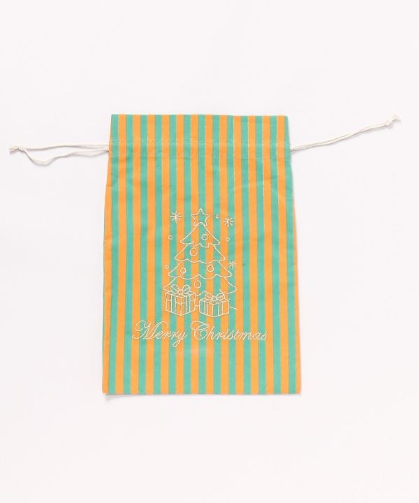 Christmas Embroidered Stripe Gift Bag - L by 欧州航路 - Ametsuchi