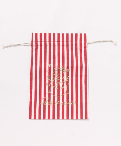 Christmas Embroidered Stripe Gift Bag - L by 欧州航路 - Ametsuchi