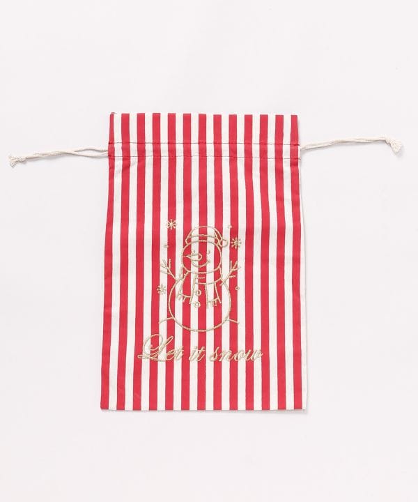 Christmas Embroidered Stripe Gift Bag - L