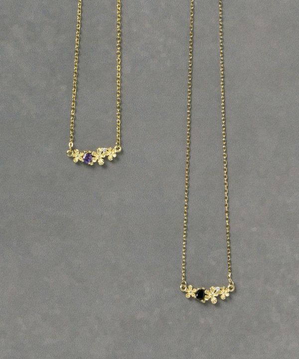 Floral Teardrop Natural Stone Necklace