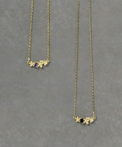 Floral Teardrop Natural Stone Necklace