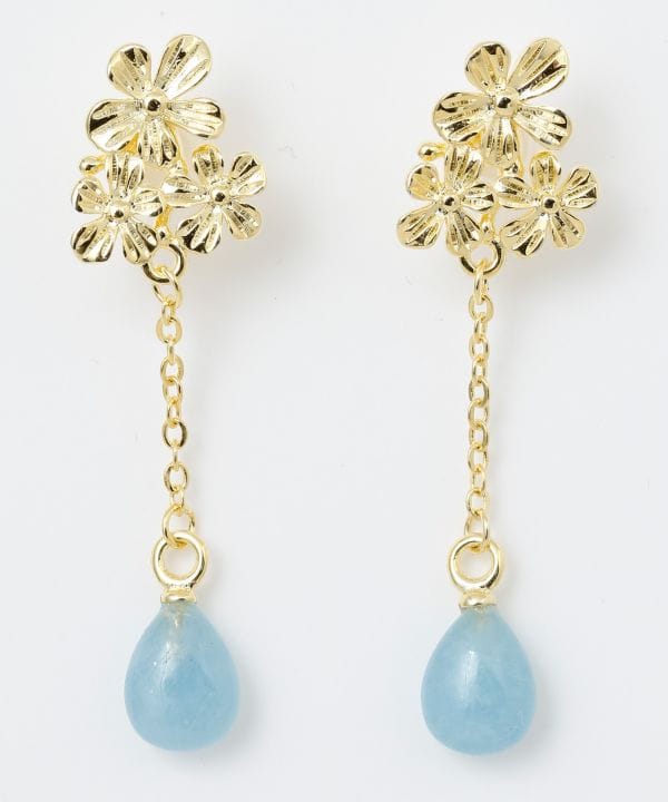 Floral Teardrop Natural Stone Earrings
