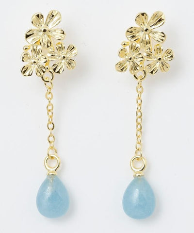 Floral Teardrop Natural Stone Earrings