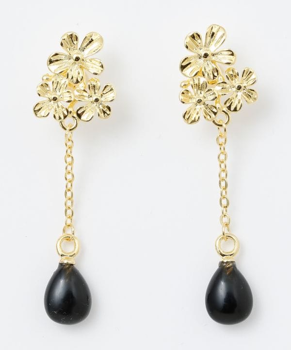 Floral Teardrop Natural Stone Earrings