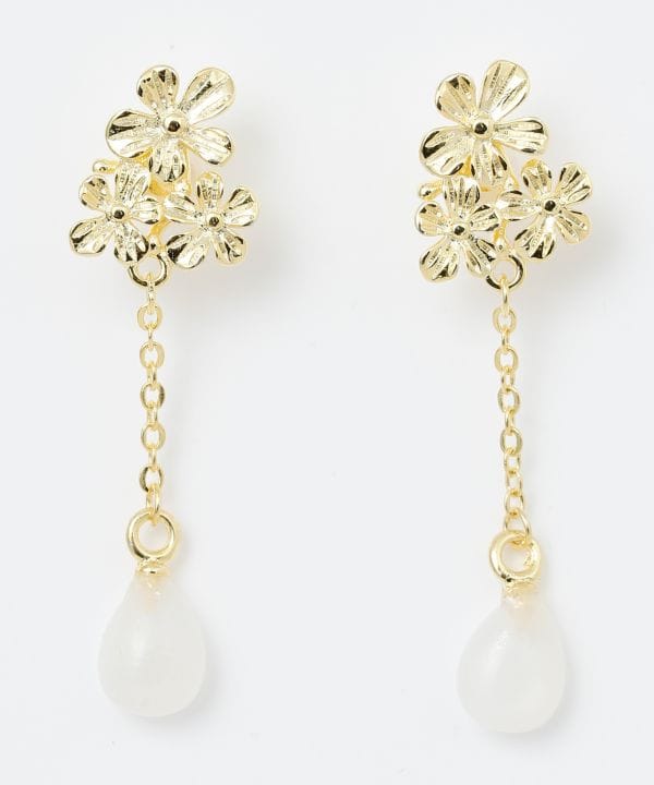 Floral Teardrop Natural Stone Earrings