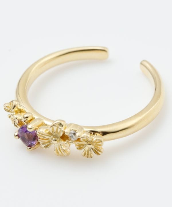 Floral Teardrop Natural Stone Ring