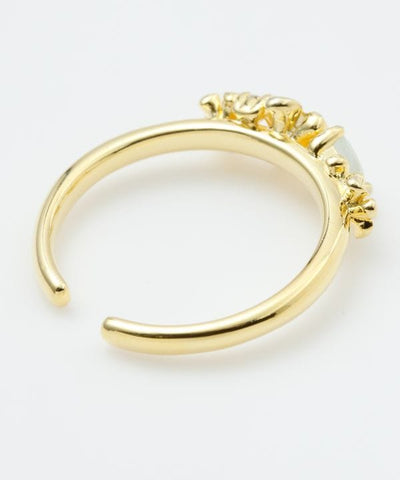 Floral Teardrop Natural Stone Ring