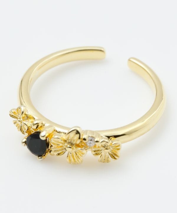 Floral Teardrop Natural Stone Ring