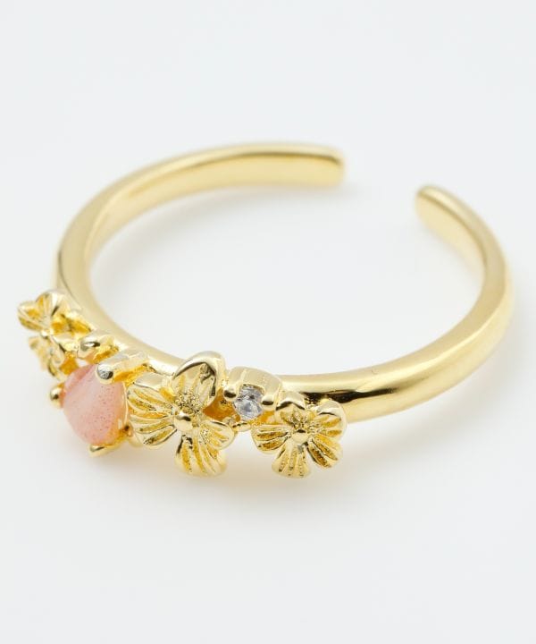 Floral Teardrop Natural Stone Ring