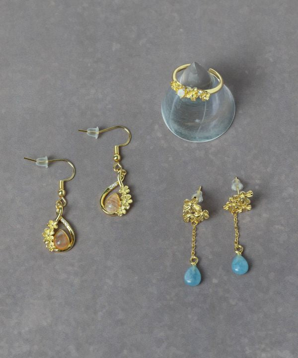 Petite Floral Natural Stone Earrings